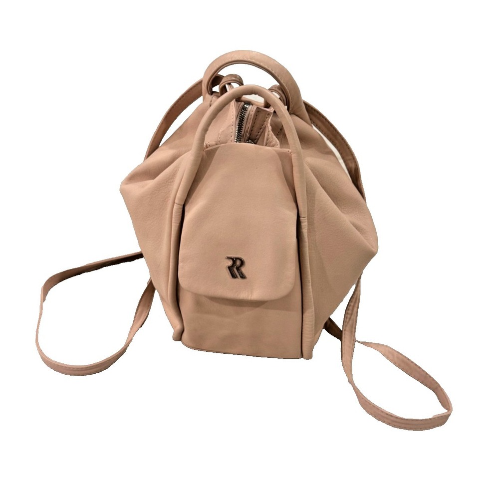 Rossi Firenze Made in Italy Leather Convertible Shoulder Bag/Backpack; Pink